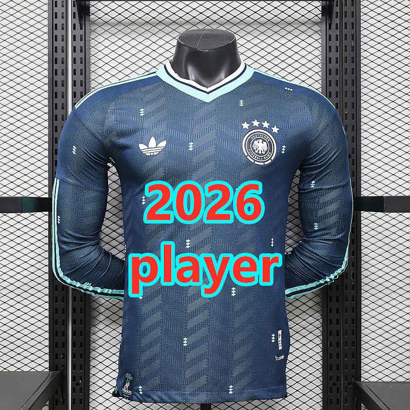 Germany Away Player Long Sleeve Jersey S-3XL