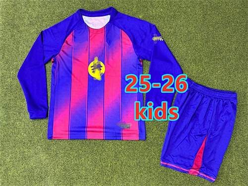 25-26 Barcelona Home Kids Long+shorts Kit 16 -28