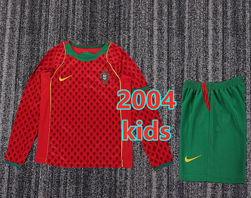 Portugal Home Kids Retro Long Jersey+shorts 16 -28