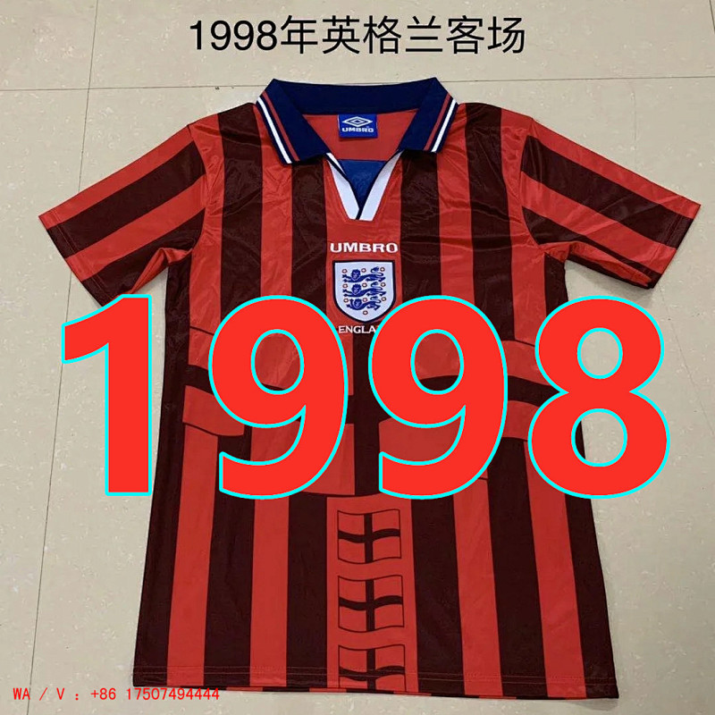 England Retro TopThai Quality Away Jersey S-2XL