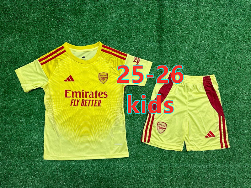 25-26 Arsenal Goalkeeper Kids Jersey+shorts Kit 16 -28