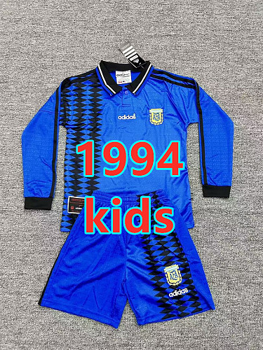 Argentina Away Kids Retro Long+shorts Kit 16 -28