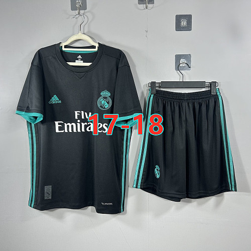 17-18 Real Madrid Away Retro TopThai Short+shorts Kit S-2XL