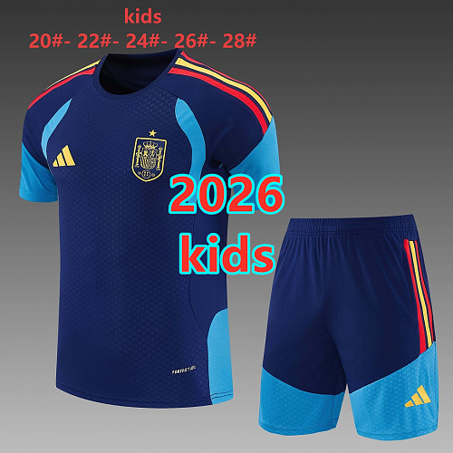 Spain Kids Short Sleeve Tracksuit Kit 20 -28