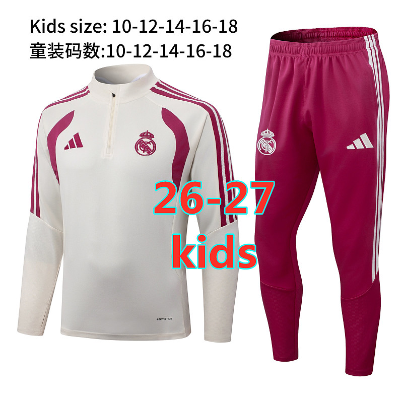 26-27 Real Madrid Kids Long Sleeve Tracksuit 10 -18