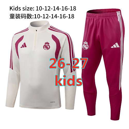 26-27 Real Madrid Kids Long Sleeve Tracksuit 10 -18