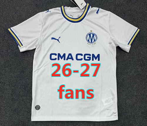 26-27 Marseille Home Fans Version Jersey S-4XL