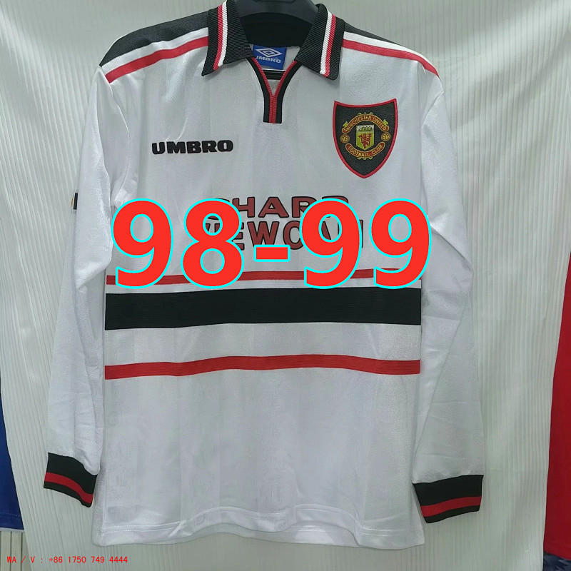 Manchester United Retro Away Long Sleeve Jersey S-2XL