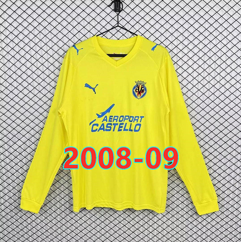 Villarreal Home Retro Fans Long Sleeve Jersey S-2XL