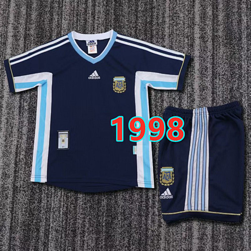 Argentina Away Retro Kids Jersey+shorts Kit 16 -28