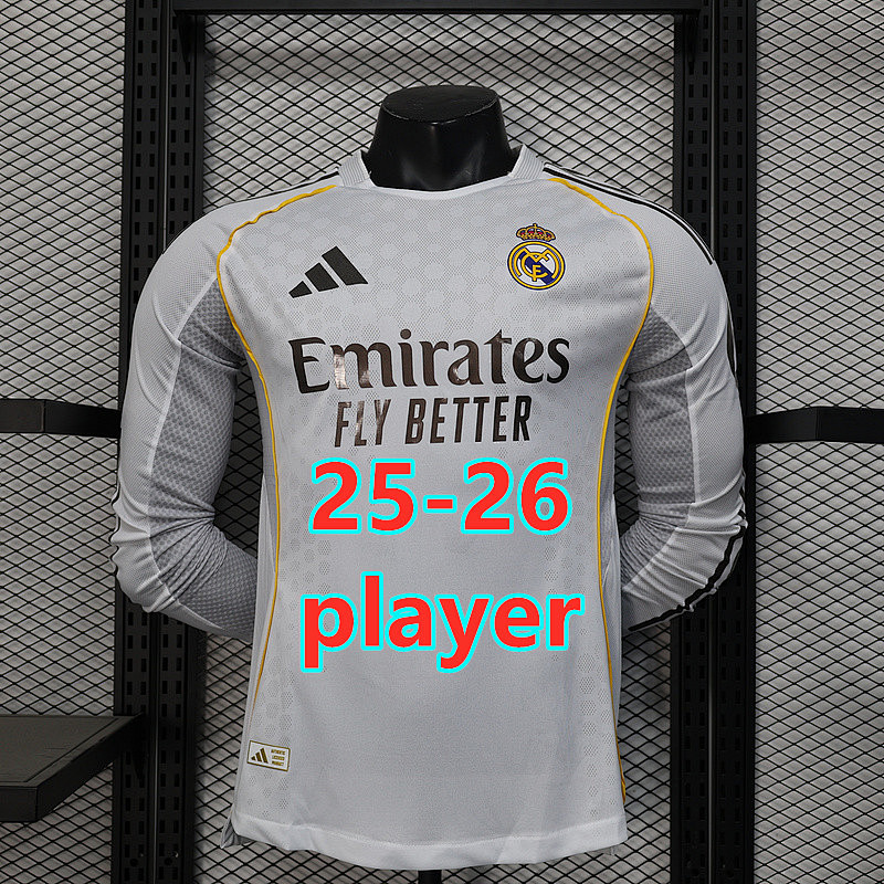 Fifa 25-26 Real Madrid Home Player Long Jersey S-2XL
