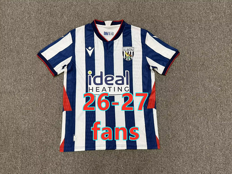 26-27 West Bromwich Home Fans Version Jersey S-4XL