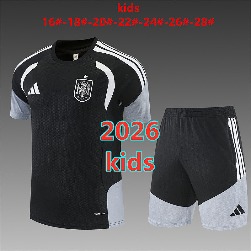 Spain Kids Short Sleeve Tracksuit Kit 16 -28