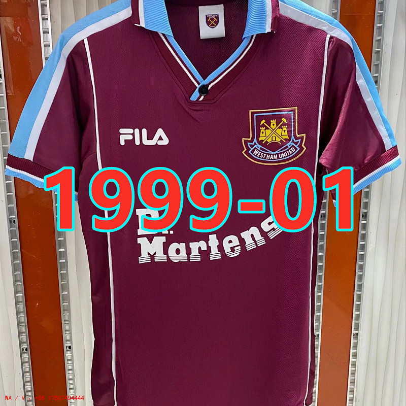 West Ham United Retro TopThai Quality Home Jersey S-2XL