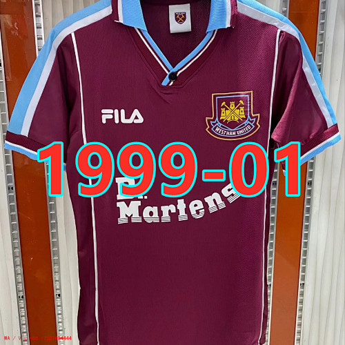 West Ham United Retro TopThai Quality Home Jersey S-2XL