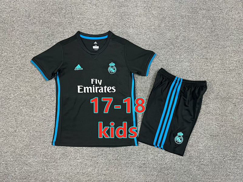 17-18 Real Madrid Kids Away Retro Jersey+shorts 16 -28