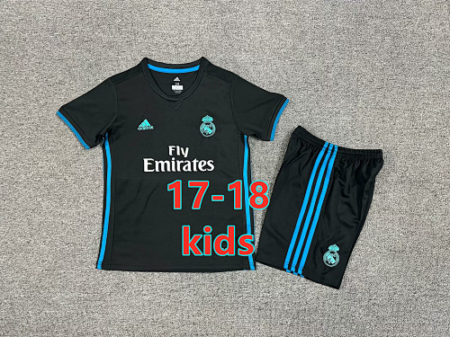 17-18 Real Madrid Kids Away Retro Jersey+shorts 16 -28