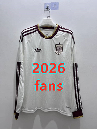 Spain Away Fans Long Sleeve Jersey S-4XL