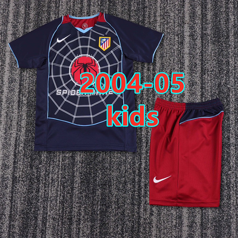 04-05 Atletico Madrid Away Kids Jersey+shorts Kit 16 -28