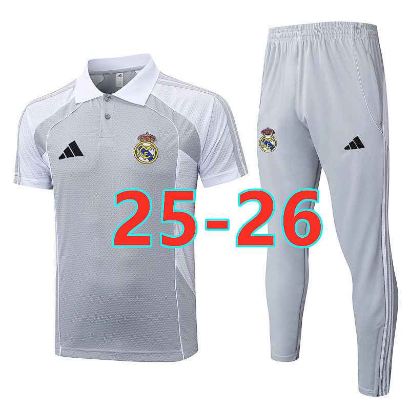 25-26 Real Madrid Polo Short Sleeve Tracksuit S-2XL Polo