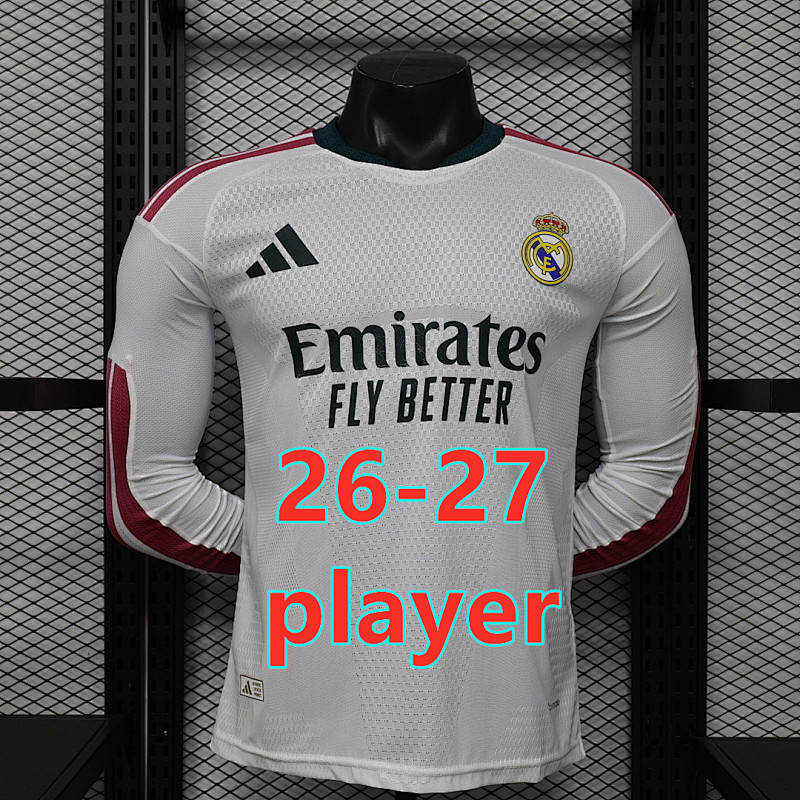 26-27 Real Madrid Home Player Long Sleeve Jersey S-3XL