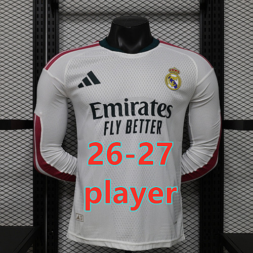 26-27 Real Madrid Home Player Long Sleeve Jersey S-3XL
