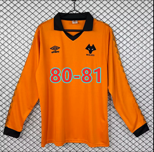 80-81 Wolves Home Retro Fans Version Long Jersey S-2XL