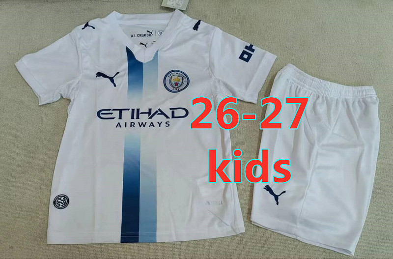 26-27 Manchester City Away Kids Jersey+shorts Kit 16 -28