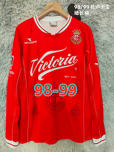 98-99 Toluca Home Retro Fans Long Sleeve Jersey S-2XL