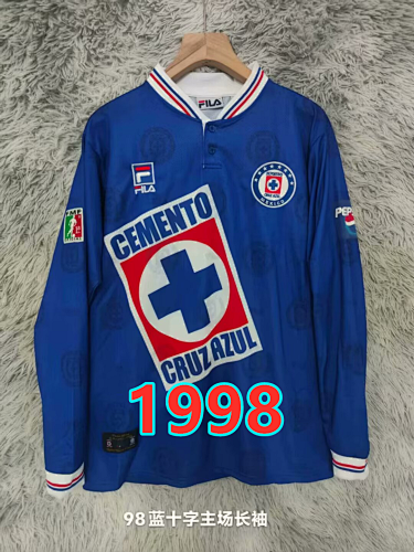 Cruz Azul Home Retro Fans Long Sleeve Jersey S-2XL