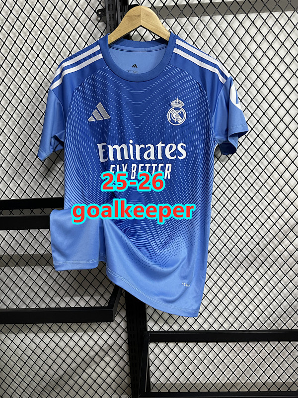 LA Liga & Ucl 25-26 Real Madrid Goalkeeper Fans Version Jersey S-4XL