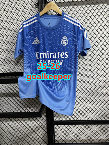 LA Liga & Ucl 25-26 Real Madrid Goalkeeper Fans Version Jersey S-4XL