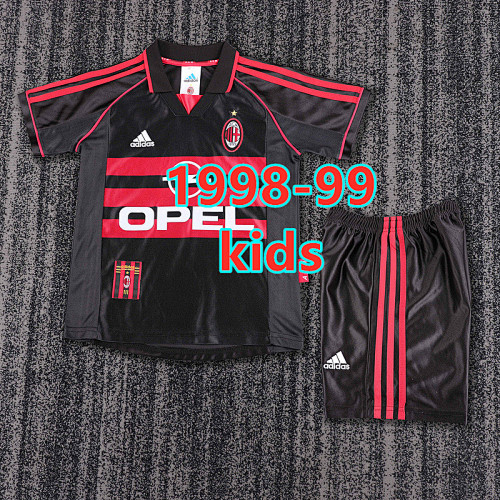 AC Milan Third Retro Kids Jersey+shorts Kit 16 -28 AC