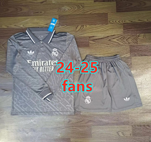 24-25 Real Madrid Third Fans Long Jersey+shorts S-2XL