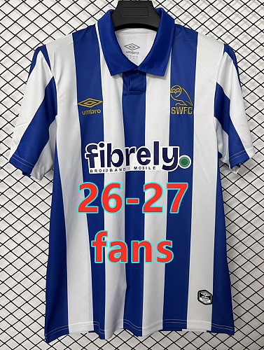 26-27 Sheffield Wednesday Home Fans Version Jersey S-4XL