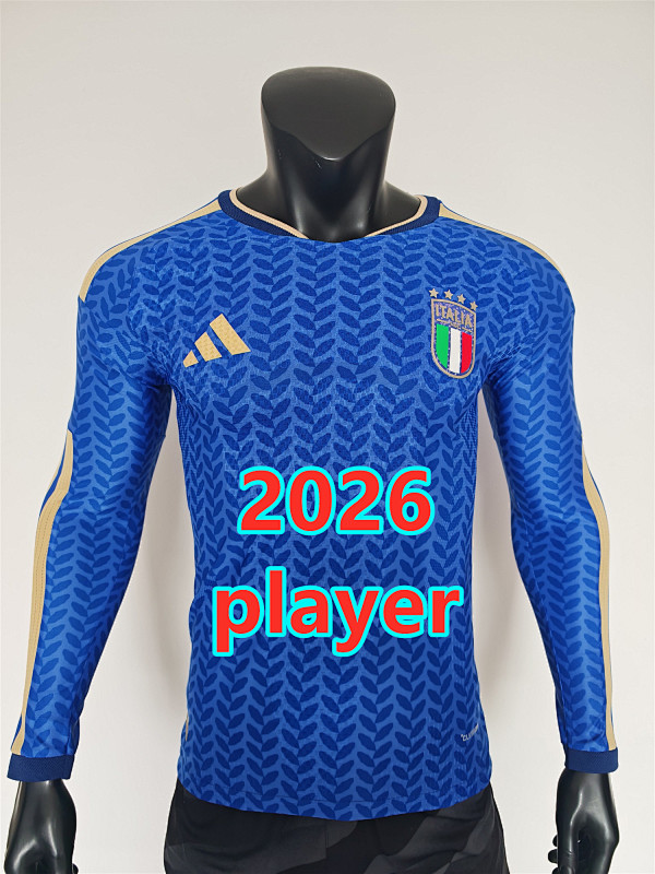 Italy Home Player Long Jersey S-4XL