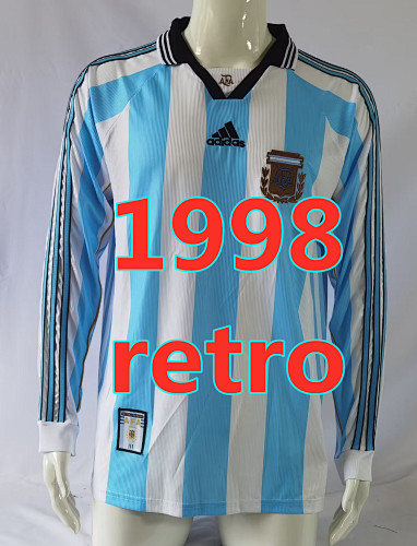 Argentina Retro Home Long Sleeve Jersey S-2XL