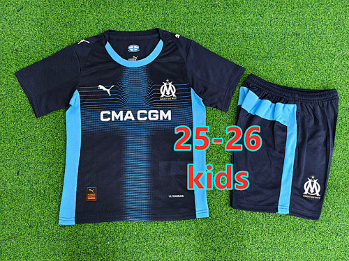 25-26 Marseille Home Kids Player Jersey+shorts Kit 16 -28