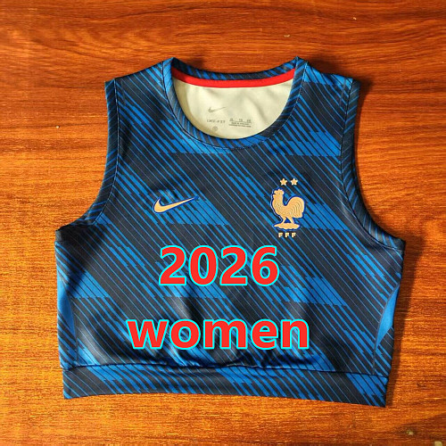 France Home Women Vest Jersey S-2XL