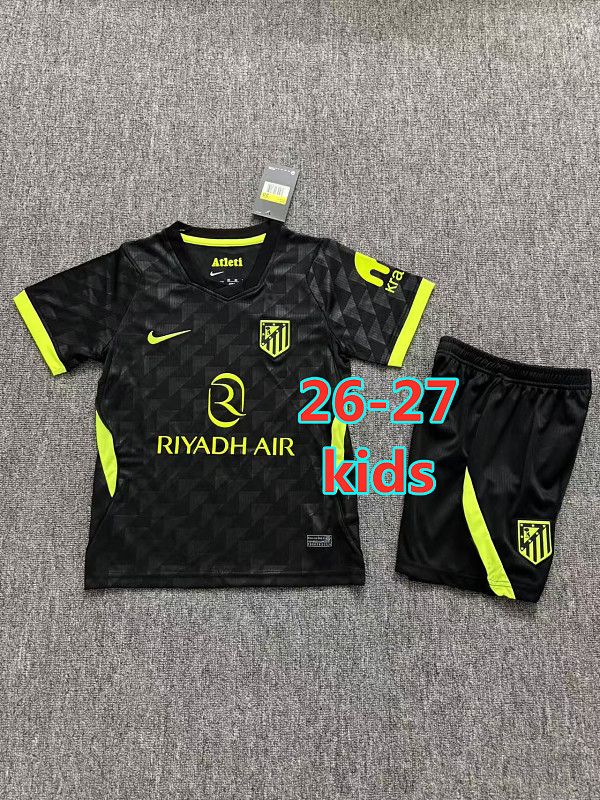 26-27 Atletico Madrid Away Kids Jersey+shorts Kit 16 -28