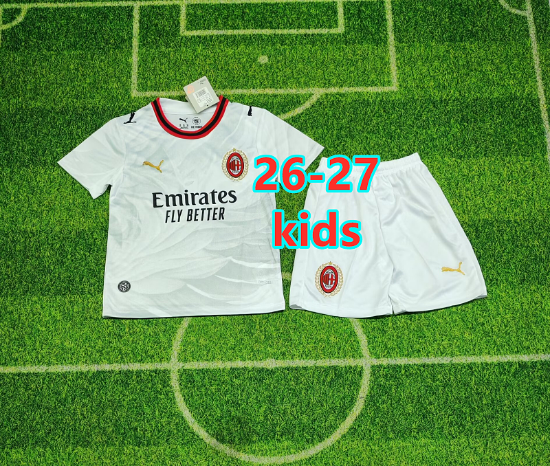 26-27 AC Milan Away Kids Jersey+shorts Kit 16 -28 AC