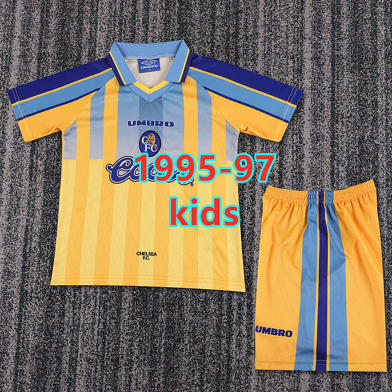 95-97 Chelsea Away Kids Retro Jersey+shorts Kit 16- 28