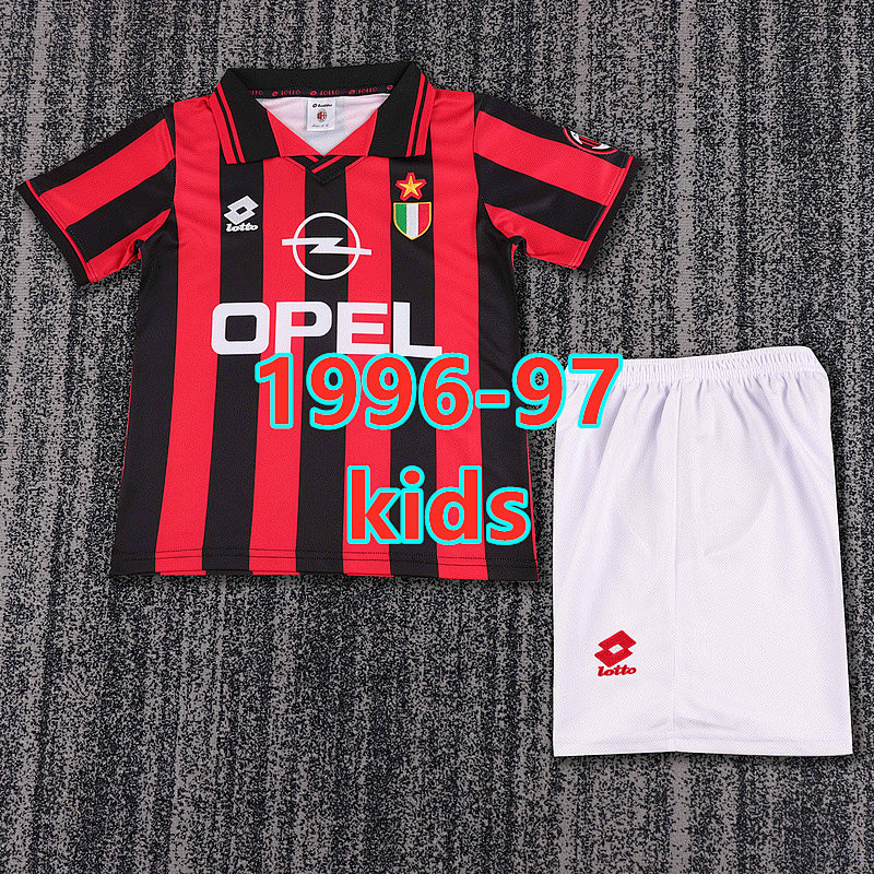 AC Milan Home Retro Kids Jersey+shorts Kit 16 -28 AC