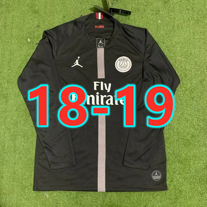 Balenciaga Paris Psg Retro 18-19 Long Sleeve Third Black Jersey
