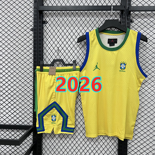 Brazil Vest+shorts Basketball Kit XS-4XL