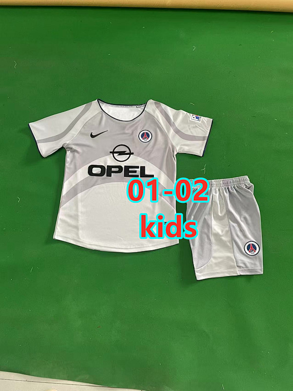 Balenciaga 01-02 Paris Psg Away Retro Kids Jersey+shorts Kit 16 -28