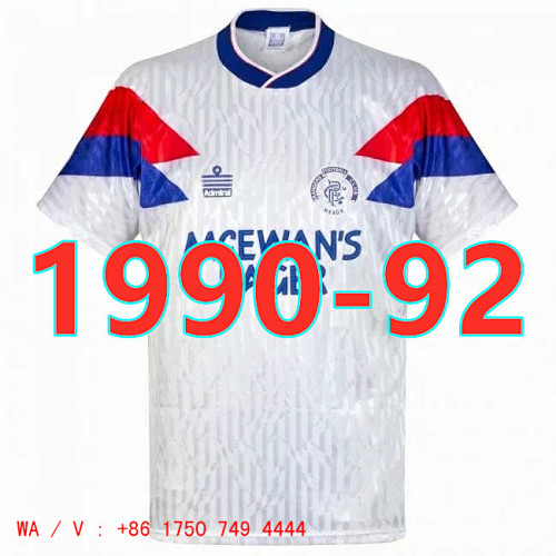 Rangers Retro TopThai Quality Away Jersey S-2XL