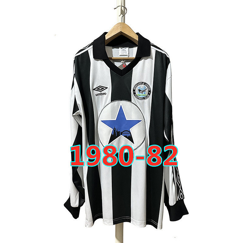 Newcastle United Retro Long Sleeve Home Jersey S-2XL