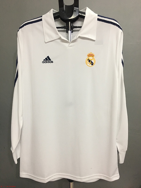 Real Madrid Retro Home Long Sleeve Jersey S-2XL