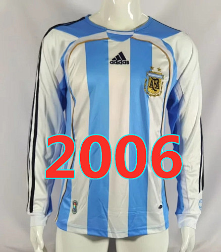 Argentina Retro Home Long Sleeve Jersey S-Xxl